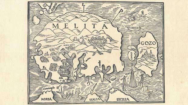 Antique map of the island of Malta